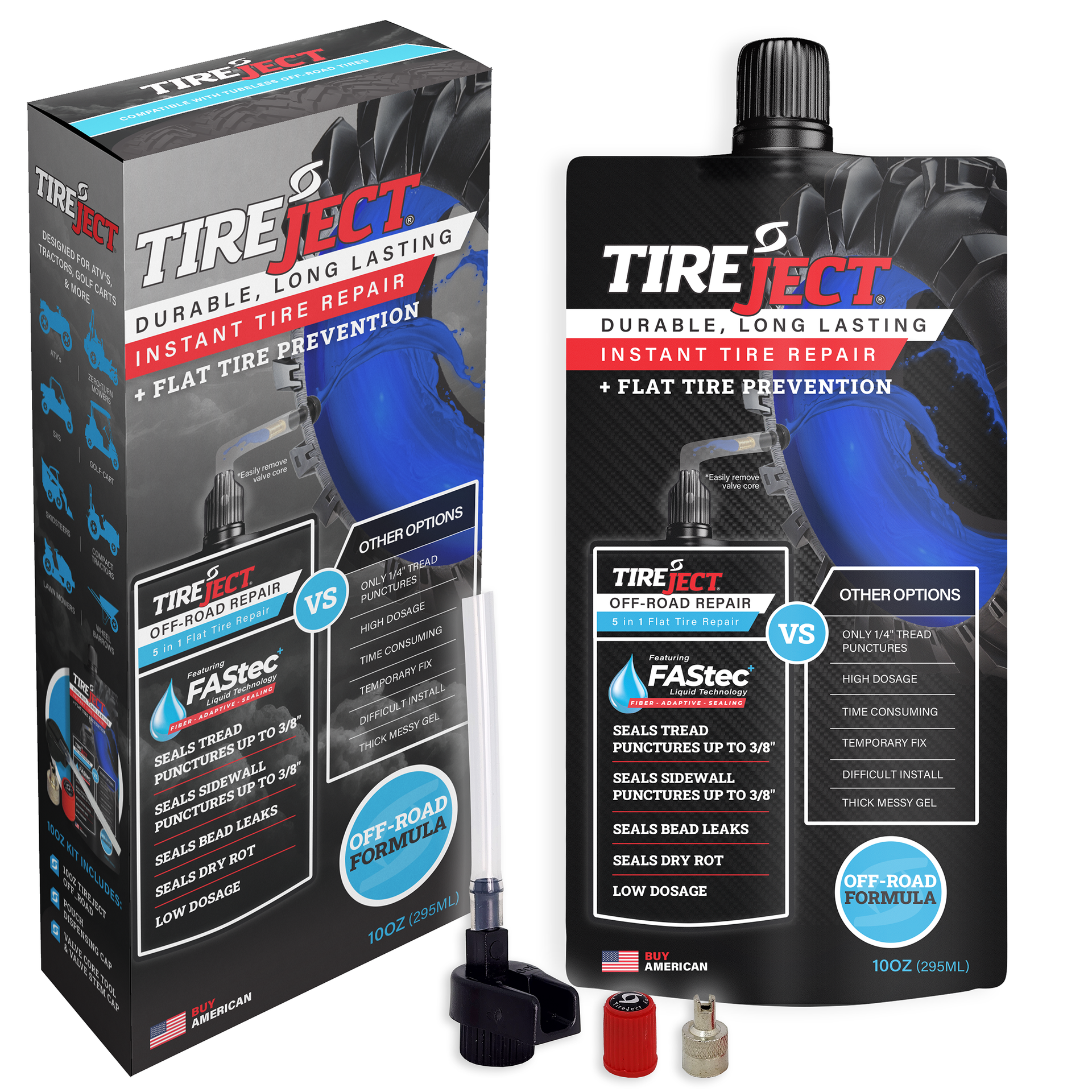 OFF-ROAD Instant Tire Repair Kit (10oz for ATV+SxS+Mower+Golf-cart